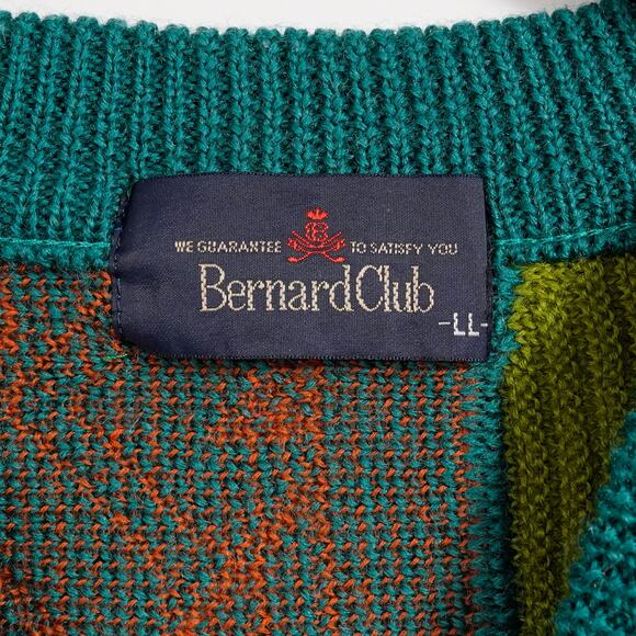 Vintage Bernard Club Coogi Style 3D 100% wooL Knit Sweater Japan Made LL - Picture 3 of 8